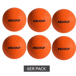 6-Pack of SCOOP X-Treme Hockey Street Balls with Dimple Design - Hockey Ball Sports Equipment NI266444 Orange