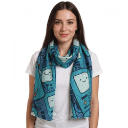 ADVENTURE TIME Halstuch mit Beemo Print 180cm langer Sommer-Schal Cartoon SF260201ADV Grün/Bunt
