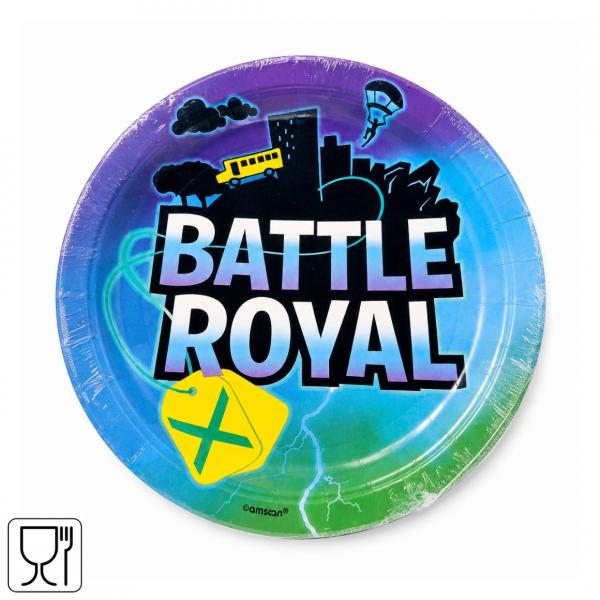 Amscan Einweg-Teller „Battle Royal“, 23 cm, 8 Stück