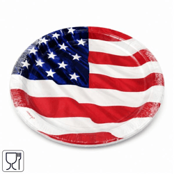 Amscan Einwegteller USA 27 cm, 8 Stück