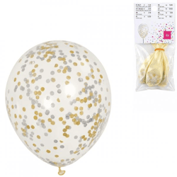 Luftballons mit Konfetti, 25 cm, 4 Stück