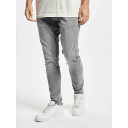 bequeme 2Y Premium Herren Jeans Skinny Fit Stretch Reißverschluss mit Baumwolle Grau