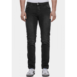bequeme 2Y Premium Herren Jeans Slim Fit Stretch Reißverschluss mit Baumwolle Grau