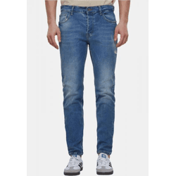 bequeme 2Y Premium Herren Jeans Stretch Reißverschluss mit Baumwolle Blau