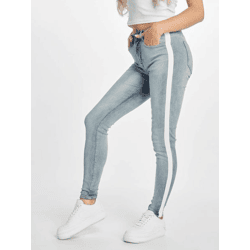 bequeme DEF Damen Jeans Skinny Fit Stretch Reißverschluss mit Baumwolle Blau