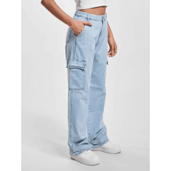 bequeme DEF Damen Jeans Taschen mit Baumwolle Blau