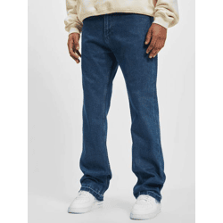 bequeme DEF Herren Jeans Straight Fit Reißverschluss mit Baumwolle Blau