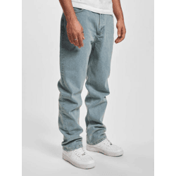 Comfortable DEF Men's Straight-Fit Jeans with Quilted Cotton Pockets, Blue
