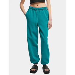 bequeme Urban Classics Damen Hose Kordelzug Taschen 360 g/m² mit Baumwolle Türkis