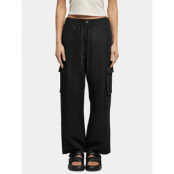 bequeme Urban Classics Damen Jeans Straight Fit Taschen 188 g/m² Schwarz
