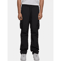 bequeme URBAN CLASSICS Herren Jeans Straight Fit Kordelzug Taschen Schwarz