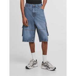 bequeme Urban Classics Herren Shorts Reißverschluss Taschen mit Baumwolle Blau