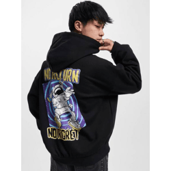Comfortable Dangerous DNGRS Men's Hoodie with Large Hood, 460 g/m², Cotton Blend, Black