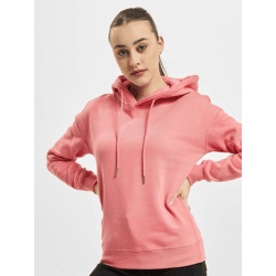 Comfortable URBAN CLASSICS Women's Hoodie with Ribbed Cuffs, 300 g/m², Cotton Blend, Pink
