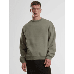 bequemes URBAN CLASSICS Herren Sweatshirt Rippbündchen 330 g/m² mit Baumwolle Grün