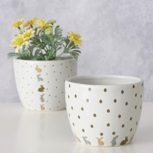 Boltze Blumentopf Tinka 10 cm, 2er-Set, sortiert