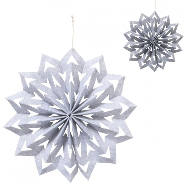 Boltze Weihnachtsstern „Kassio“, grau, 40 cm, 2 Stück, sortiert
