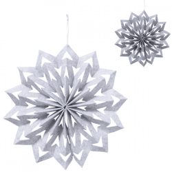 Boltze Weihnachtsstern „Kassio“, grau, 40 cm, 2 Stück, sortiert