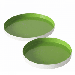 Boltze Tablett Carina grün 23 cm, 2er-Set