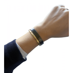 Calvin Klein Damen Armreif-Set im Zweiton-Design Edelstahl-Armband Schmuck KJ06JD2101 Dunkelgrau/Gold