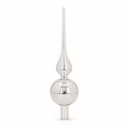 Deco Heitmann Weihnachtsbaumspitze aus Glas, silberfarben, 25 cm