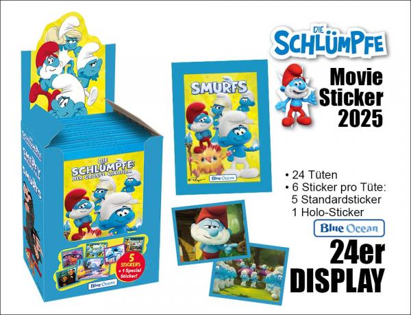 Die Schl&uuml;mpfe &ndash; Movie 2025 Sticker &ndash; 24er DISPLAY