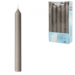 Dinner candles gray 2 x 16 cm 10 pcs.