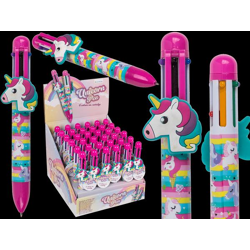 Einhorn - Kugelschreiber mit 6 farbigen Minen - 36er Display