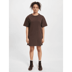 feminines DEF Damen Kleid mit Baumwolle Braun
