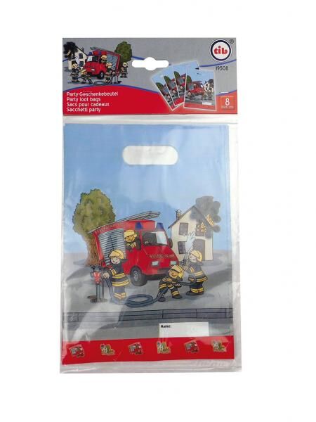 Fire department - 8 gift bags - 17 x 23 cm