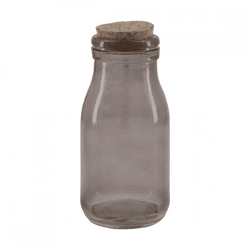 Flasche mit Korken Rauchglas grau 12,5 cm