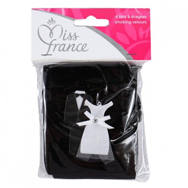 Samtbeutel Hochzeit 10 cm 4 Stk.