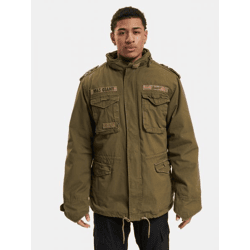 Functional Brandit Men's Jacket with Zipper and Hood, Cotton, Khaki