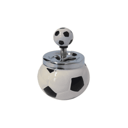 Fußball - Keramik-Dreh-Aschenbecher - 10,5 x 14 cm