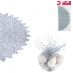 Geschenkpapier Tüll grau 24 cm 6 Stück