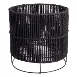Gusta Windlicht schwarz 20 cm