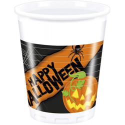HAPPY SPOOKY HALLOWEEN - 8 Plastikbecher 200 ml