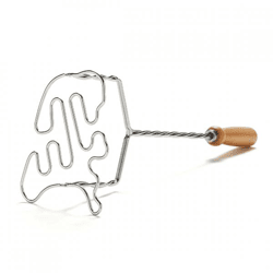 Holländischer Metallstampfer mit Holzgriff 37 cm