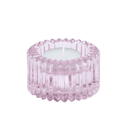 Housevitamin Kerzenhalter duo Ribb Glas rosa 8 cm