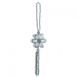 J-Line-Anhänger mit Perle und Blume, hellblau, 22 cm