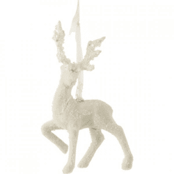 J-Line-Anhänger Rentier, Glitzer, weiß, 17 cm