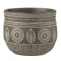 J-Line Blumentopf Fresco M grau 18 cm