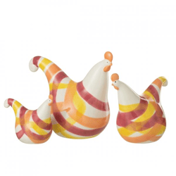 J-Line Hähne, gestreift, 25 cm, 3er-Set