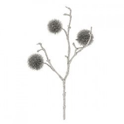 J-Line Kunstzweig Distel, silberfarben, mit Glitzer, 33 cm
