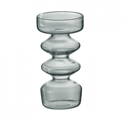 J-Line Vase „Luna“, Glas, blaugrau, 14 cm
