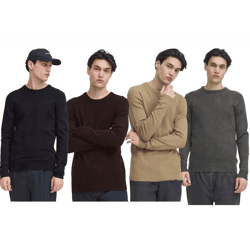 klassischer CASUAL FRIDAY CFHeine Herren Grobstrickpullover mit Label-Detail Strickpullover 20505605 in Dunkelblau, Braun, Beige oder Grau