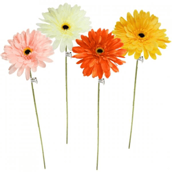 Künstliche Gerbera 76 cm 4 Stück sortiert