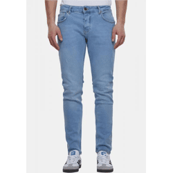 lässige 2Y Premium Herren Jeans Skinny Fit Stretch Reißverschluss mit Baumwolle Blau