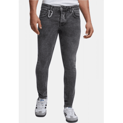 lässige 2Y Premium Herren Jeans Skinny Fit Stretch Reißverschluss mit Baumwolle Grau