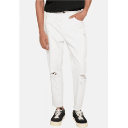 lässige 2Y Premium Herren Jeans Stretch Reißverschluss Taschen mit Baumwolle Weiß